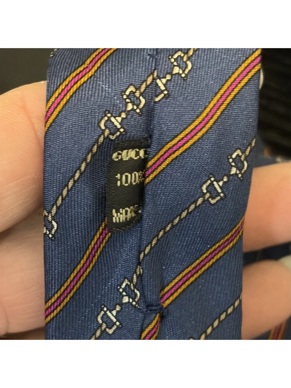 Gucci Navy Blue Classic Silk Necktie